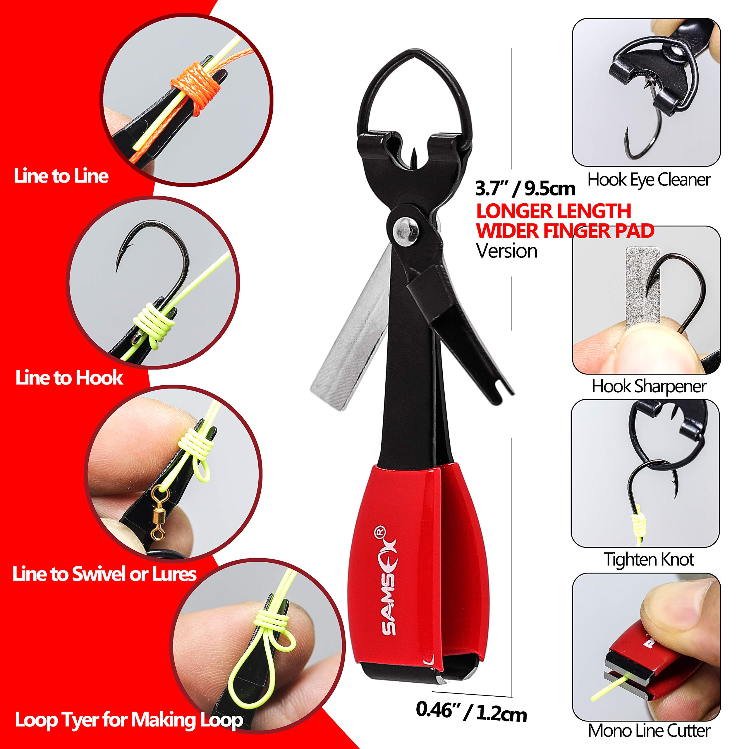 Quick Knot Tying Tool with Carabiner - SAMSFX Fly Fishing Multi-Tool with Retractable Badge Holder & Magnet | Perfect for Fly Fishing, Outdoor Activities & Work ID Badges