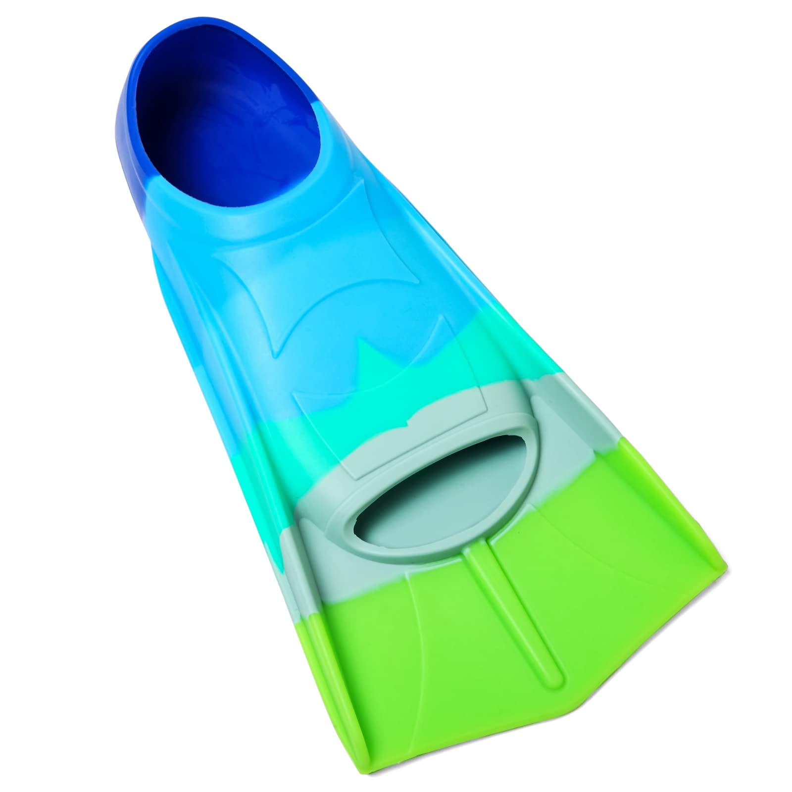 **Kids Swim Fins - Short Blade Non-Slip Heel Pool Training Flippers for Youth | Lightweight Design for Swimming Lessons & Beach Fun**