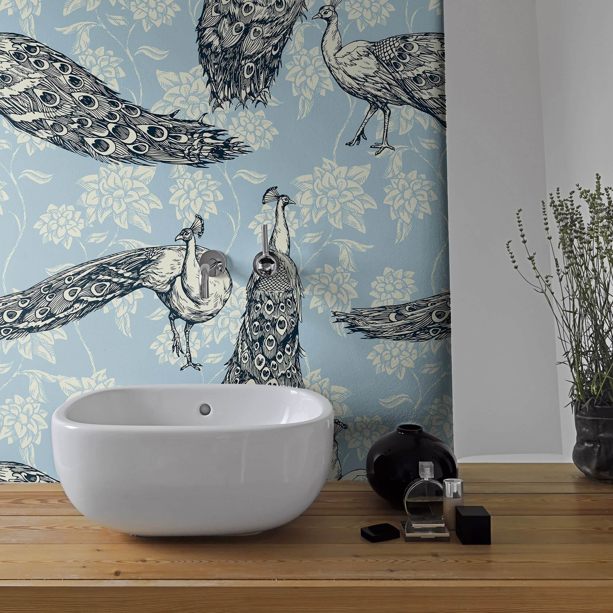 Blue Textured Animal Print Peel and Stick Removable Wallpaper - Self-Adhesive Decorative Wall Covering for Nursery, Kids Room, Dorm, and Home Decor