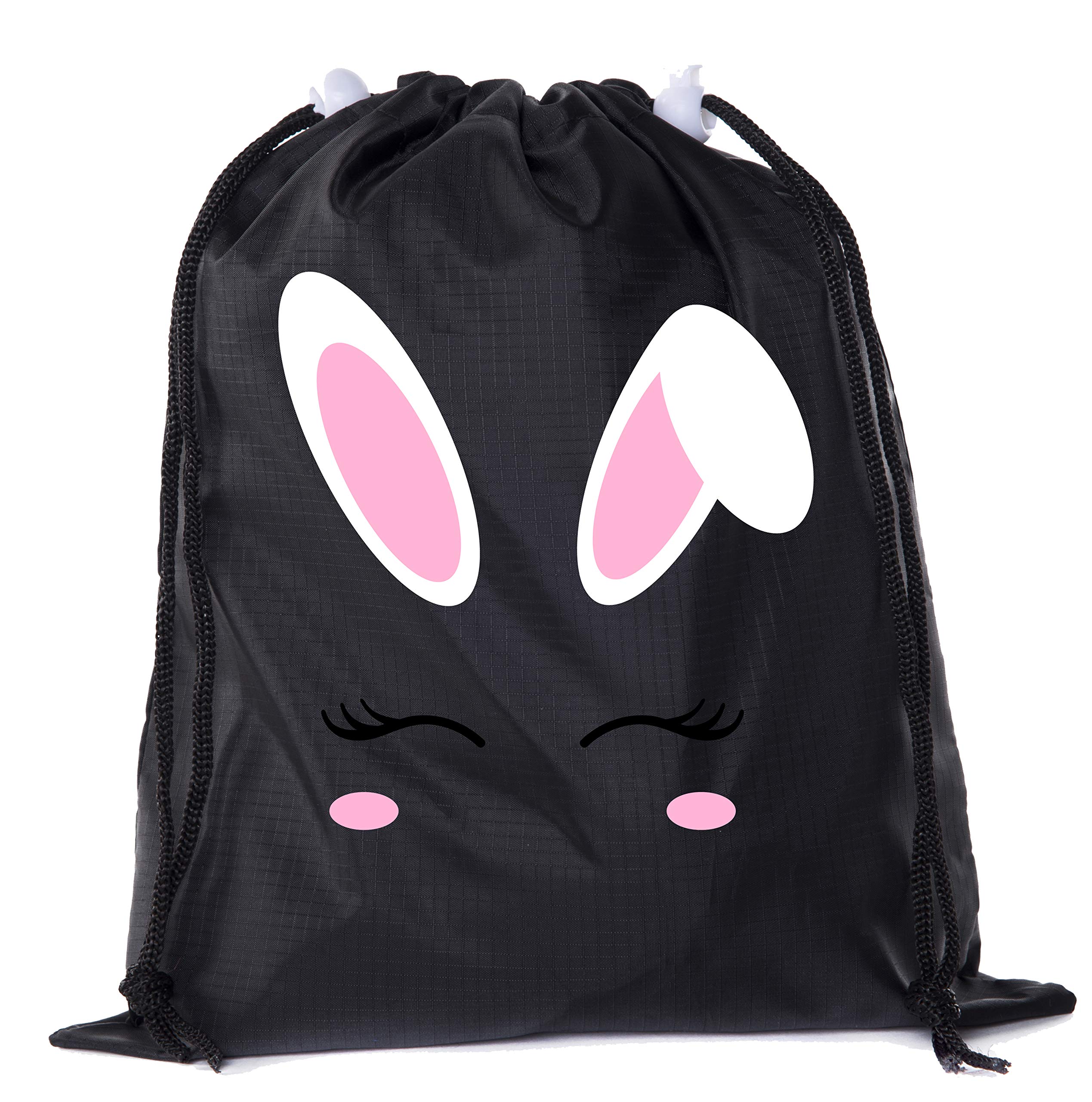 Mini Easter Basket Bags - Bulk Drawstring Cinch Sacks with Bunny Face Design - Perfect for Easter Egg Hunts, Party Favors & Classroom Treats (12-Pack)