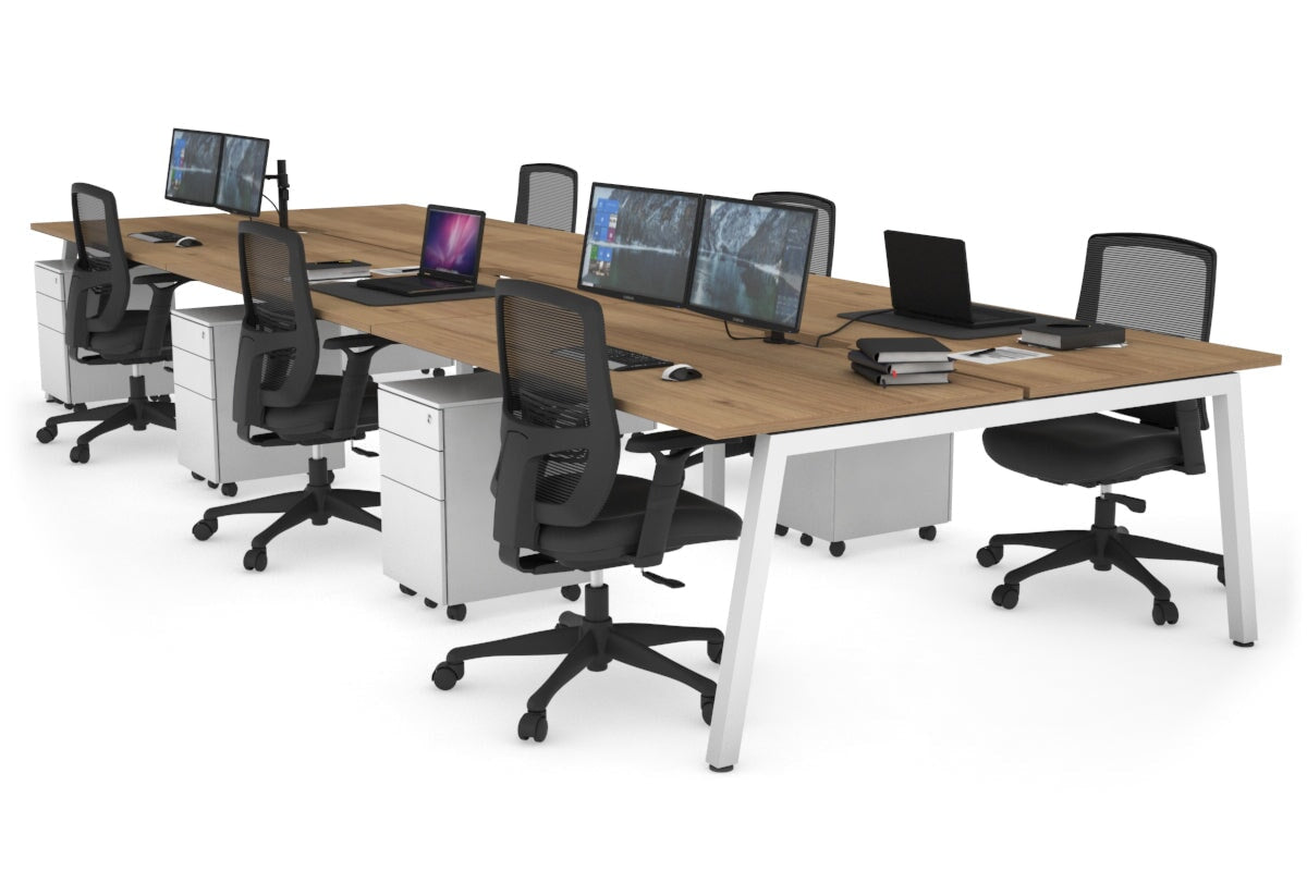 Quadro 6-Person Office Workstation Desk - 1400L x 800W with Cable Management - Perfect for Team Collaboration & Open Office Spaces