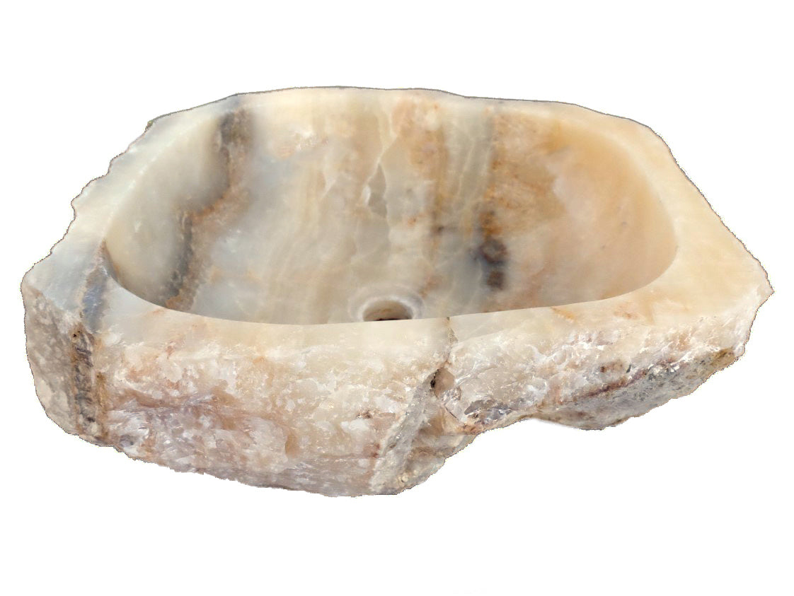 Stylish Jurassic Onyx Vessel Sink - Natural Stone Bathroom Vanity Sink for Modern & Luxury Home Decor | Perfect for Master Bath, Powder Room & Spa Retreat