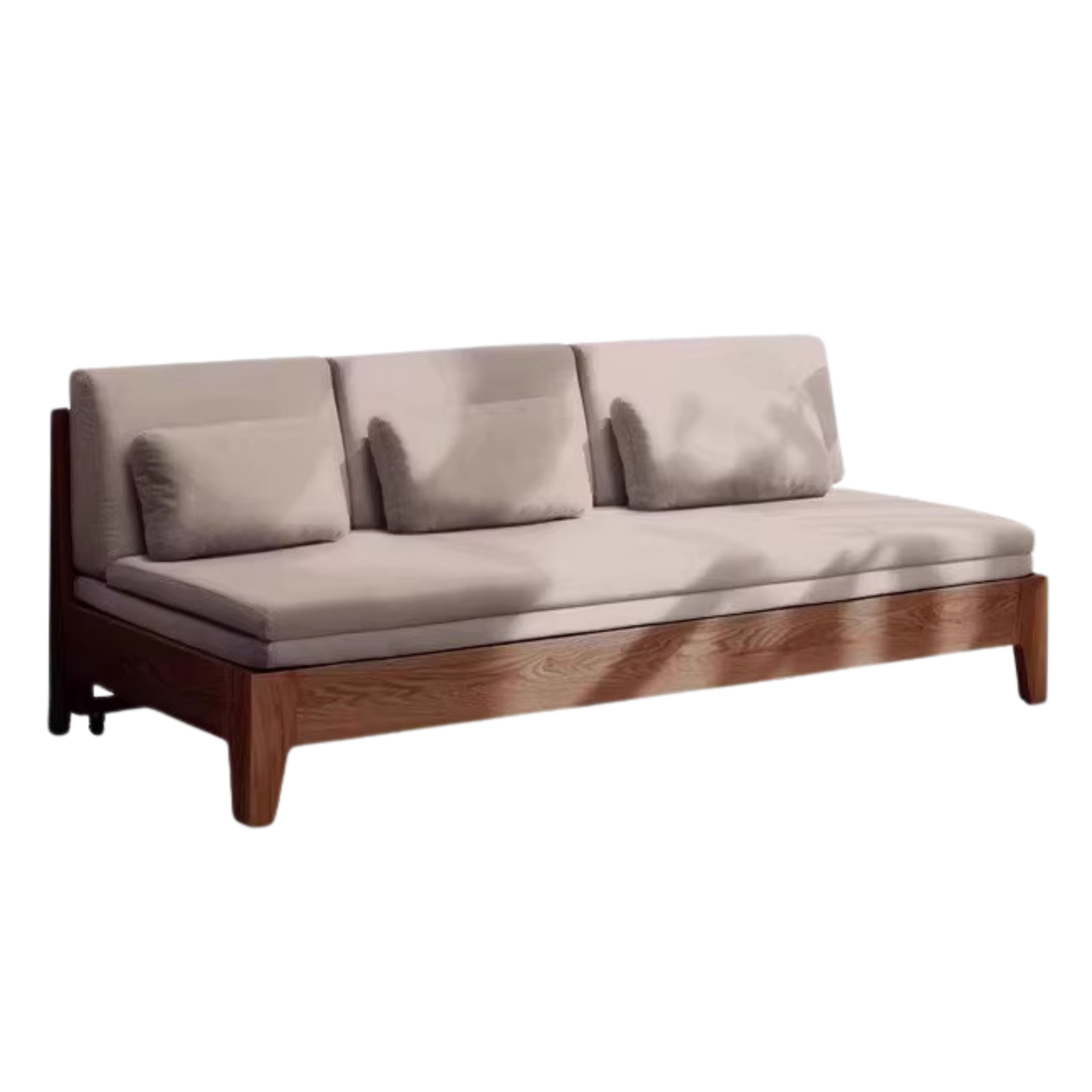 76.7х30-53.9х29.1 inch / 195х76.5-137.4х74сm / Walnut color - smoke chestnut brown / fabric ordinary cushion sofa bed