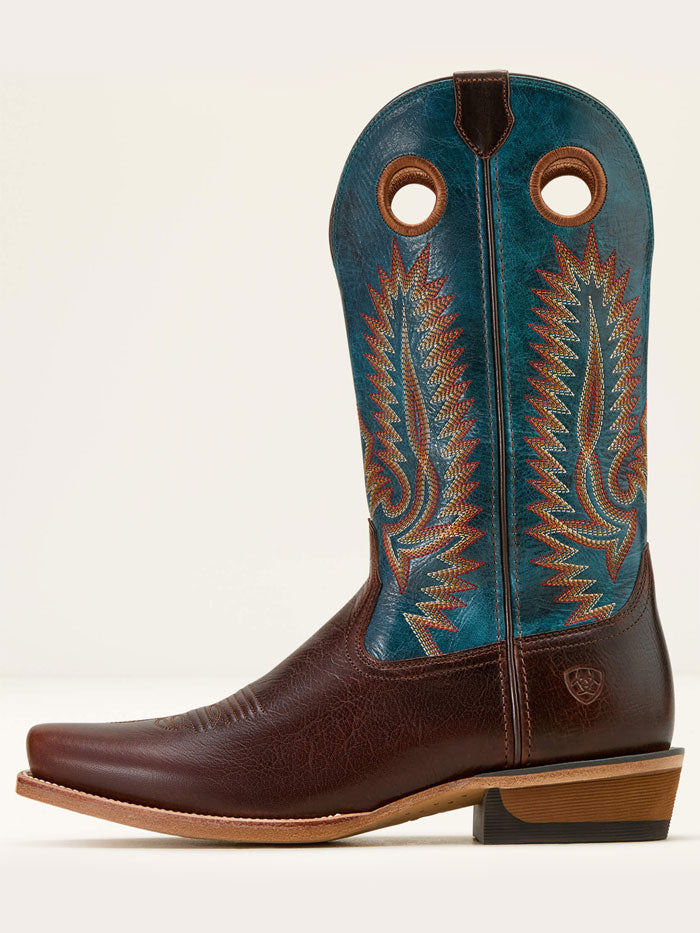 Ariat Men's Southland Cowboy Boots - Conquest Brown Hyper Blue - Western Style Leather Boots for Riding, Work & Casual Wear