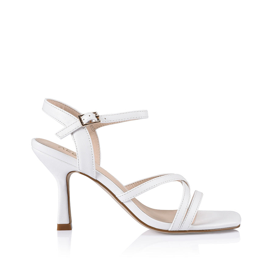 Persimmon Strappy Sandals for Women - White Smooth Leather Summer Sandals | Comfortable Casual & Beach Walking Shoes