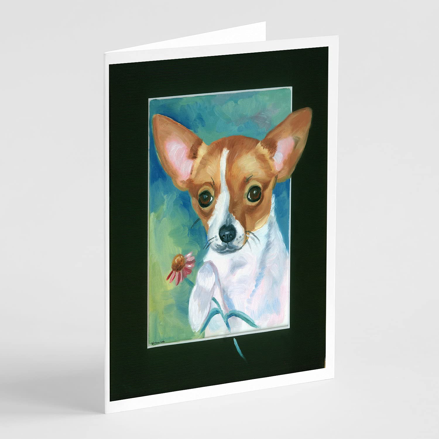 Whimsical Chihuahua and Daisy Blank Greeting Cards - Pack of 8 A7 Size (5x7) Note Cards with Envelopes | Perfect for Birthdays, Thank You Notes & Special Occasions