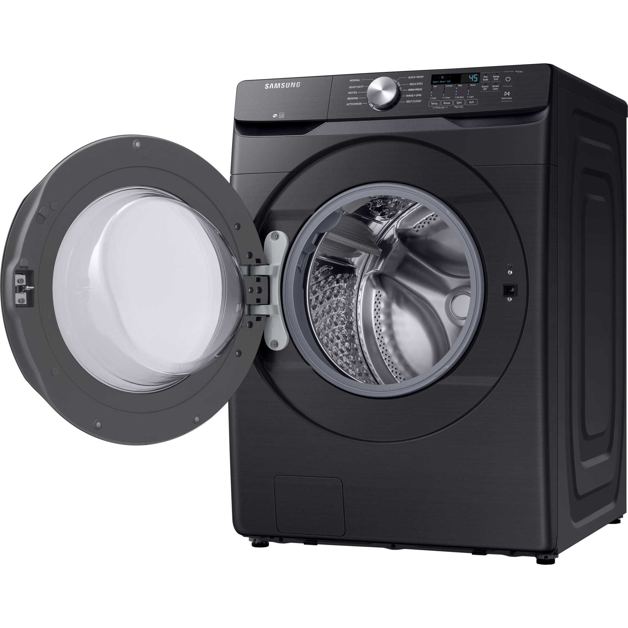 Samsung WF45T6000AV 4.5 Cu. Ft. Front Load Washer - Black Stainless Steel, Energy Star Certified, Smart Home Compatible for Laundry Room & Apartment Use