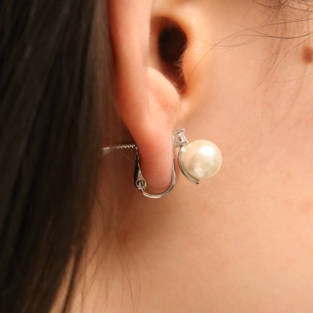 Cubic Pearl Clip On Earrings for Women - Fashion Non-Pierced Earrings for Parties, Weddings & Special Occasions
