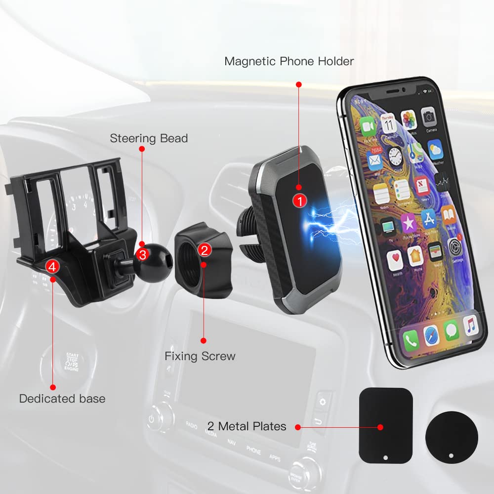Magnetic Car Phone Holder Mount for Lexus ES 250/350/300h (2018-2022) - Universal Smartphone Cradle with Strong Grip for Safe Navigation & Hands-Free Driving - Perfect for Commuting, Road Trips and GPS Use