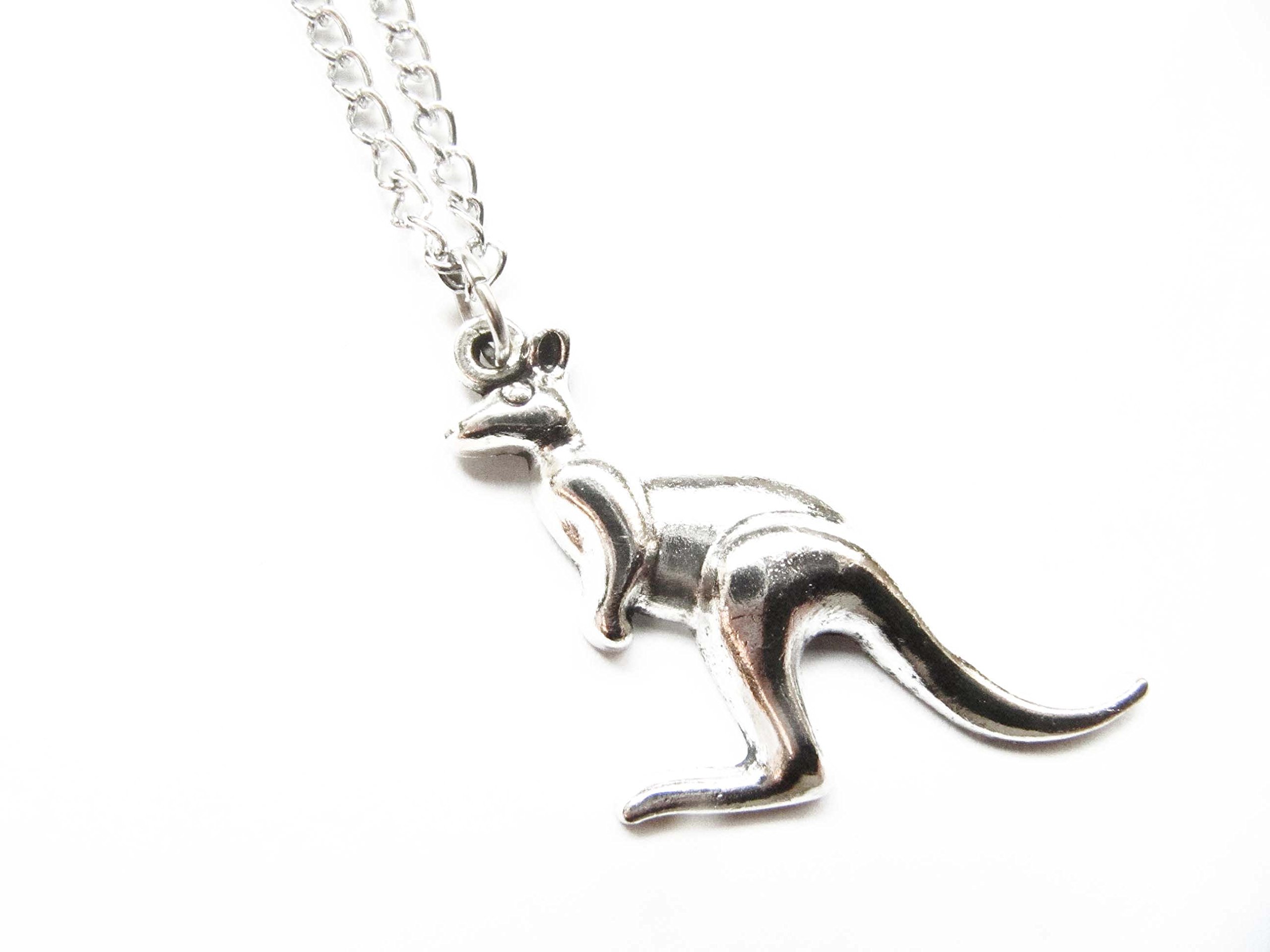 2Pcs Ancient Silver Kangaroo Necklace - Animal Jewelry Pendant for Women & Men - Unique Wild Animal Gift for Nature Lovers - Perfect for Outdoor Adventures & Boho Fashion