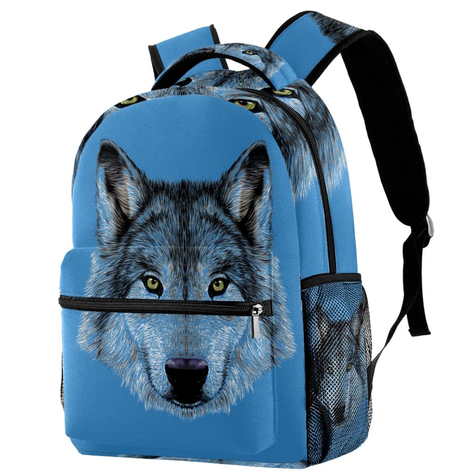 Gray Wolf School Backpack for Boys & Girls - Durable Book Bag with Laptop Compartment - Perfect for School, College, Travel & Daily Use