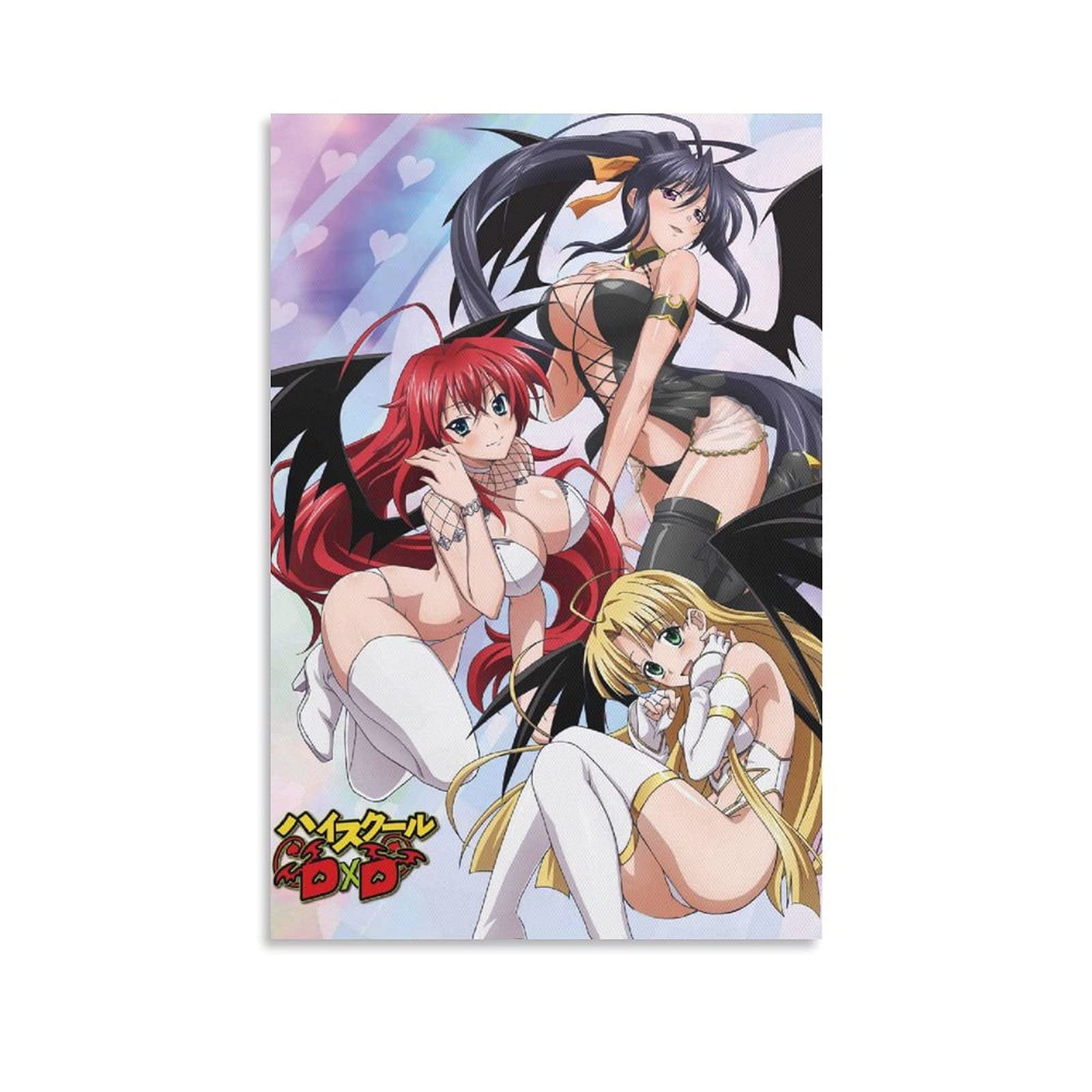YARUN Supernatural School Series High School DxD Anime Girl Canvas Poster - Sexy Anime Wall Art Prints for Bedroom & Living Room Decor - Modern Home Aesthetic Gift (16x24 inches / 40x60cm, Framed or Unframed) - Perfect for Anime Fans, Otaku Rooms & Gaming Setups