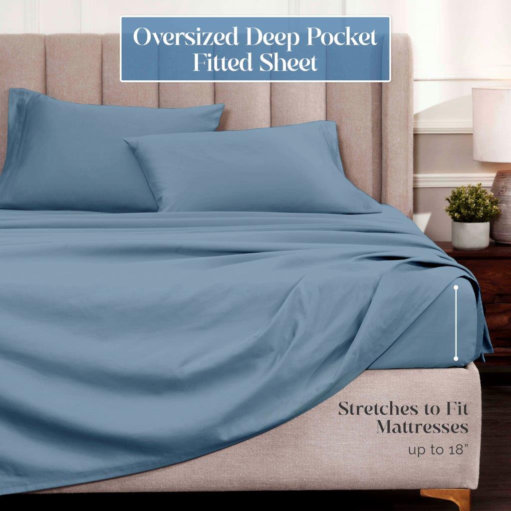 Premium 1500 Thread Count Egyptian Cotton Sheet Set - Eco-Friendly, Breathable & Hypoallergenic - Perfect for Luxury Bedding & Hot Sleepers
