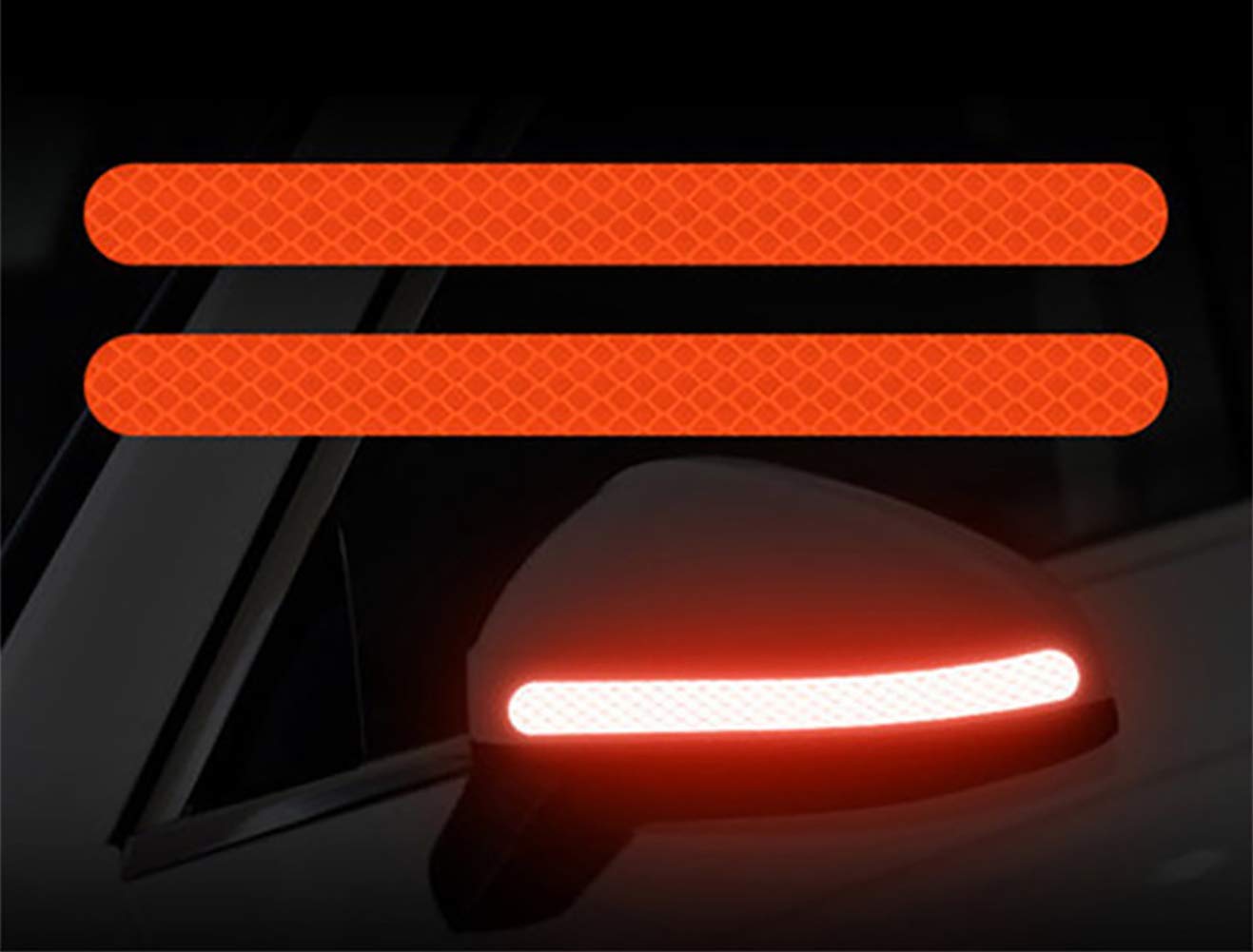 3D Reflective Car Mirror Stickers - Rearview Mirror Protection & Decoration - DIY Auto Body Vinyl Decals for Night Safety & Custom Car Styling