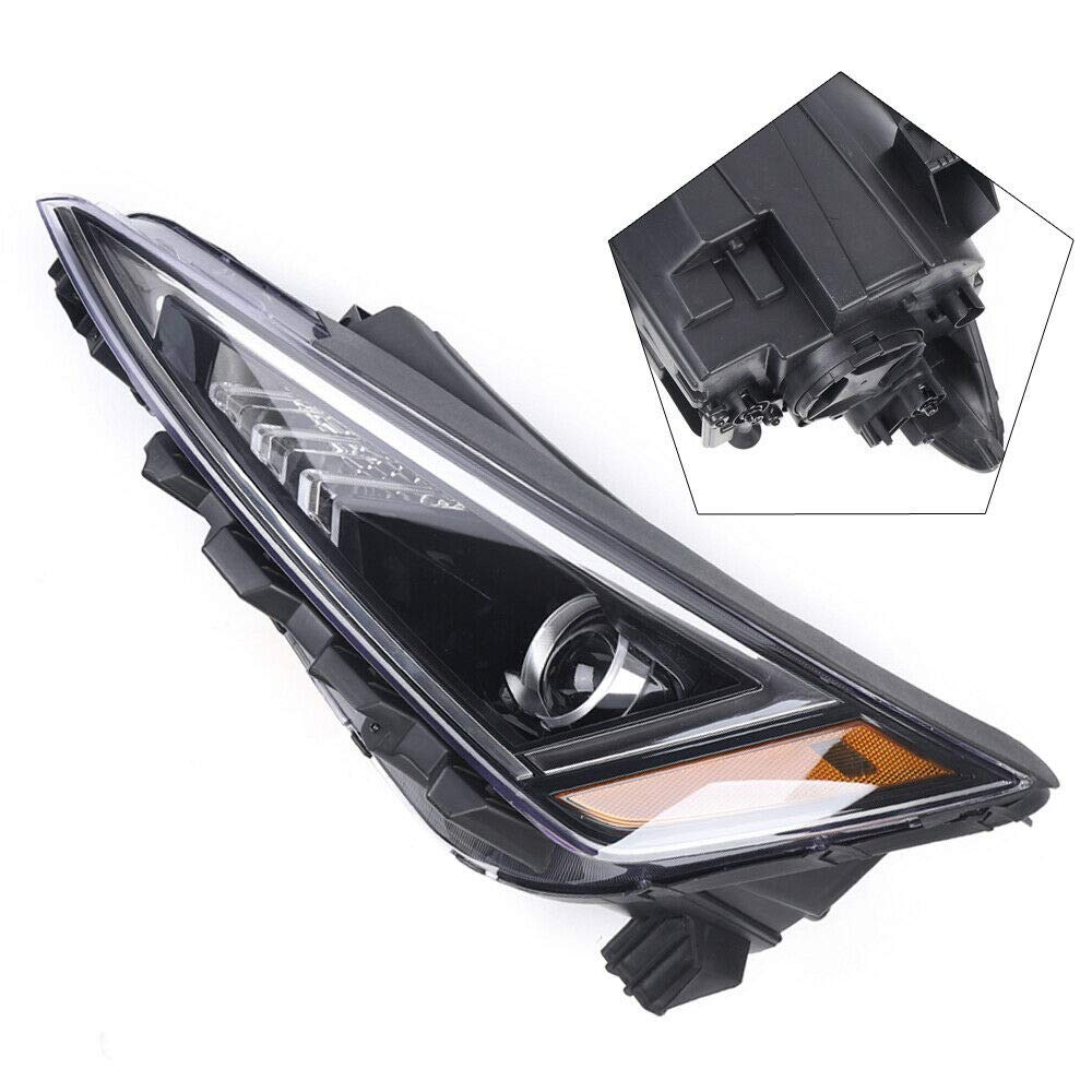 2019-2020 Hyundai Elantra Headlight Assembly Pair - Halogen Projector Headlamps Replacement for Driver & Passenger Side | Perfect for Night Driving & Foggy Conditions