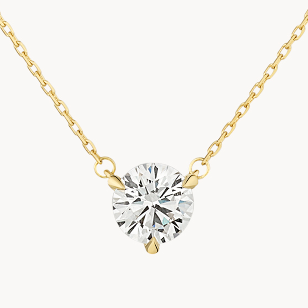 0.75ct Lab Grown Diamond Round Pendant Necklace in 10k Gold - Perfect for Weddings, Anniversaries & Special Occasions