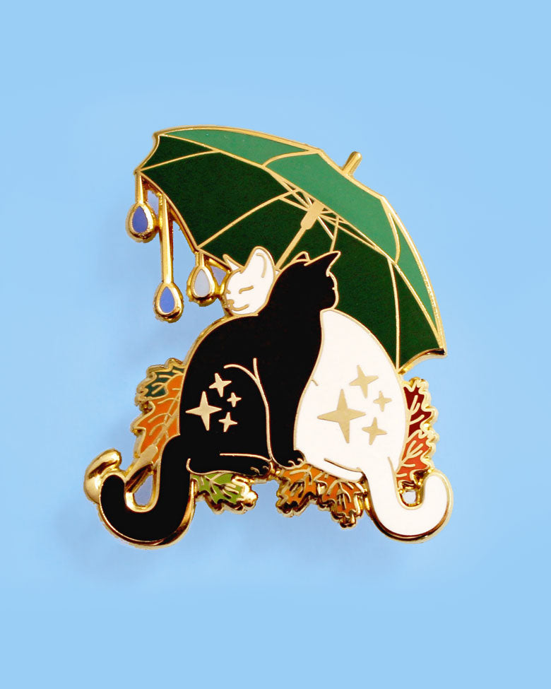 Stylish Cat Umbrella Pin - Cute Cat Brooch for Women, Fashion Accessory for Jackets, Bags & Hats - Perfect Gift for Cat Lovers