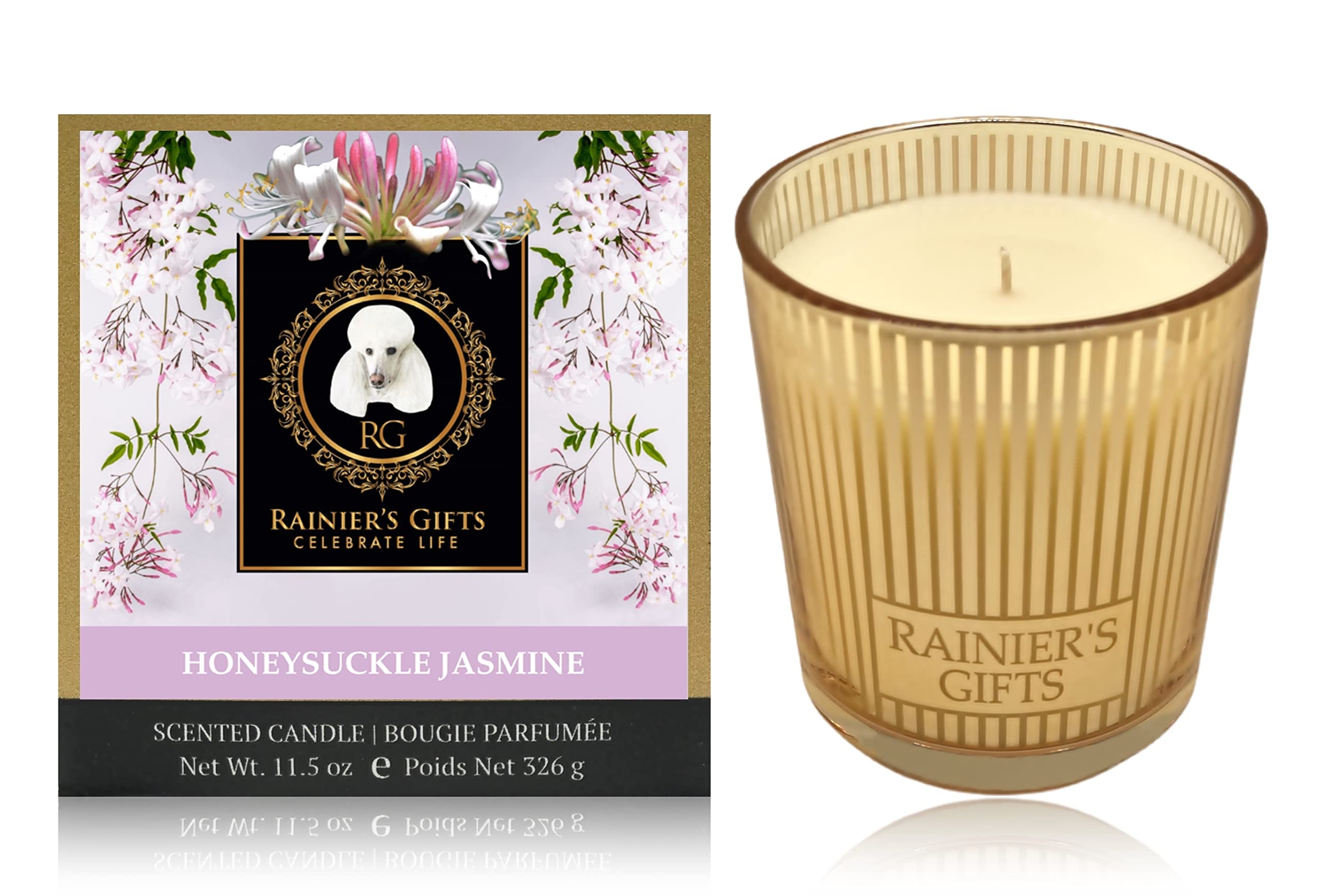 Honeysuckle Jasmine Scented Candle - 11.5oz Aromatherapy for Home Relaxation