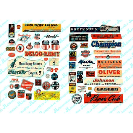 JL Innovative Design HO Scale Model Train Accessories - 55 Planes, Trains & Industrial Posters for Model Railroad Scenery | Perfect for Train Layouts, Dioramas & Home Decor