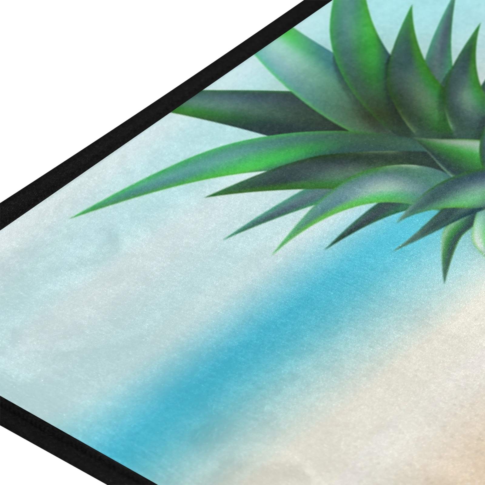 Non-Slip Pineapple Kitchen Rug Mat 39x20 Inch - Funny Soft Bathroom Doormat & Runner for Home Decor - Perfect for Kitchen, Bathroom, Laundry Room & Entryway