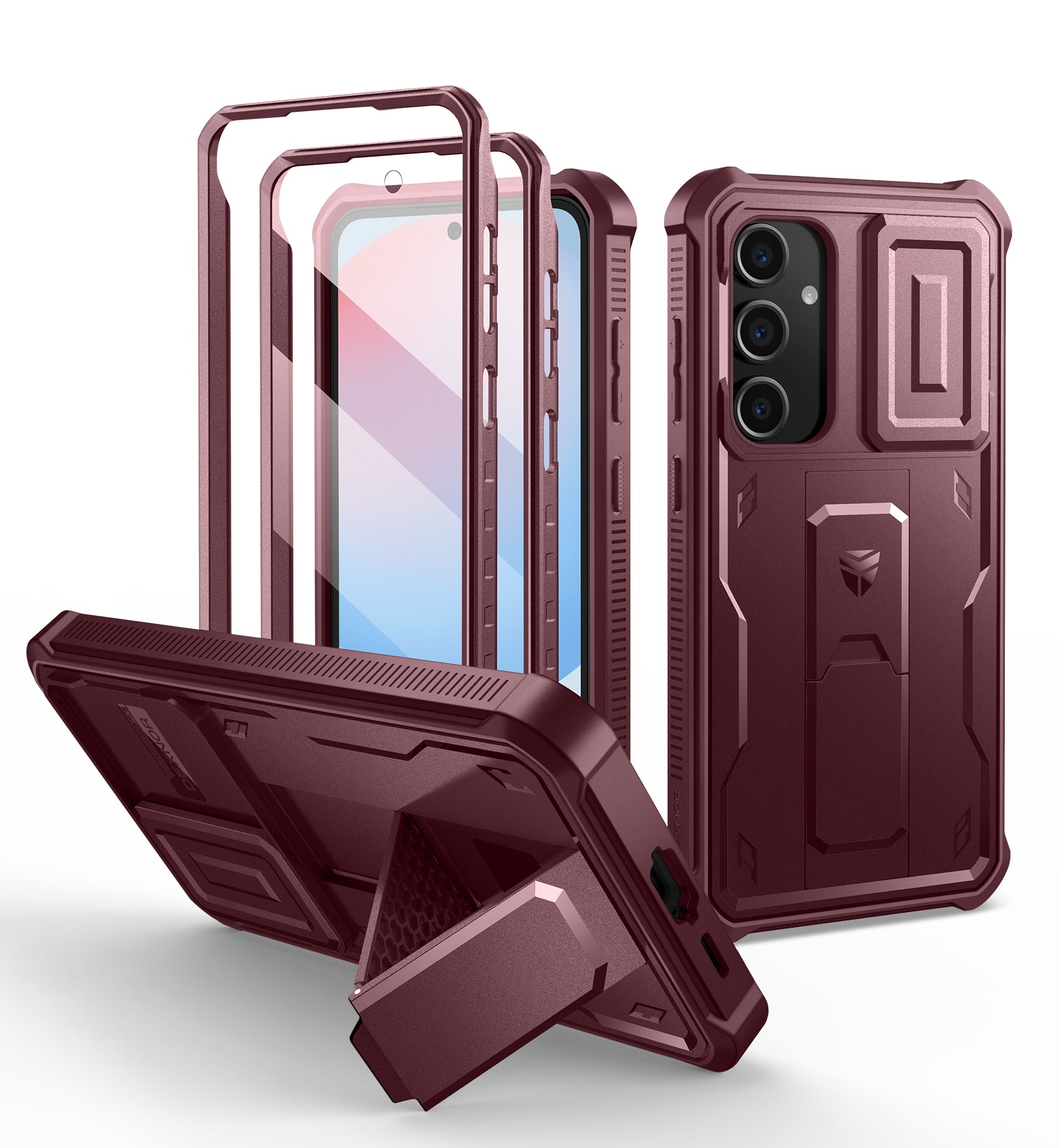 **Dexnor Heavy Duty Shockproof Rugged Case for Samsung Galaxy S24 FE – Full Body Protection with Built-in Screen Protector, Slide Camera Cover & Kickstand – Perfect for Outdoor, Work & Travel**