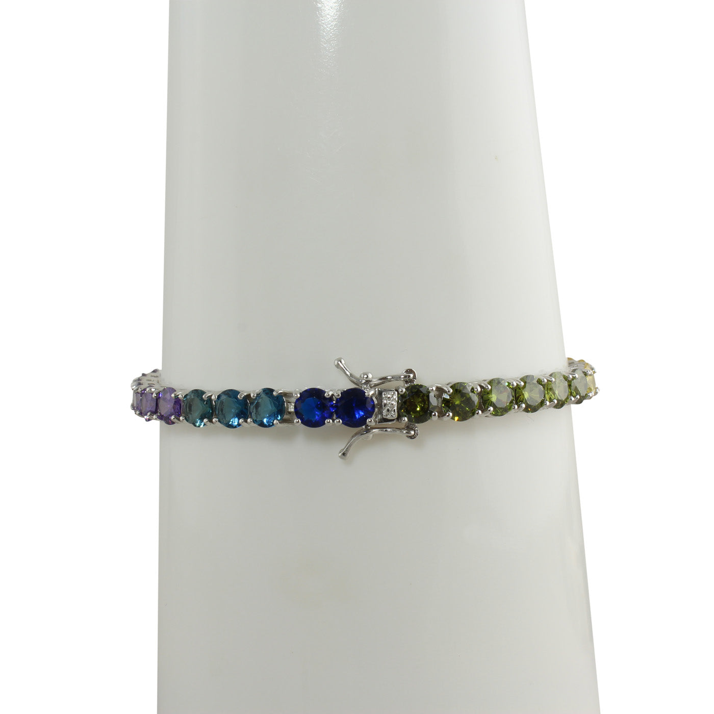 Rainbow Tennis Bracelet for Women | Elegant Cubic Zirconia Tennis Chain Bracelet | Perfect for Weddings, Parties & Everyday Wear