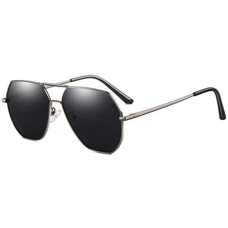 Aidien Men's Full Rim Hexagon Alloy Myopic Reading Glasses & Sunglasses (8692) - Stylish Eyewear for Reading, Driving, and Outdoor Activities