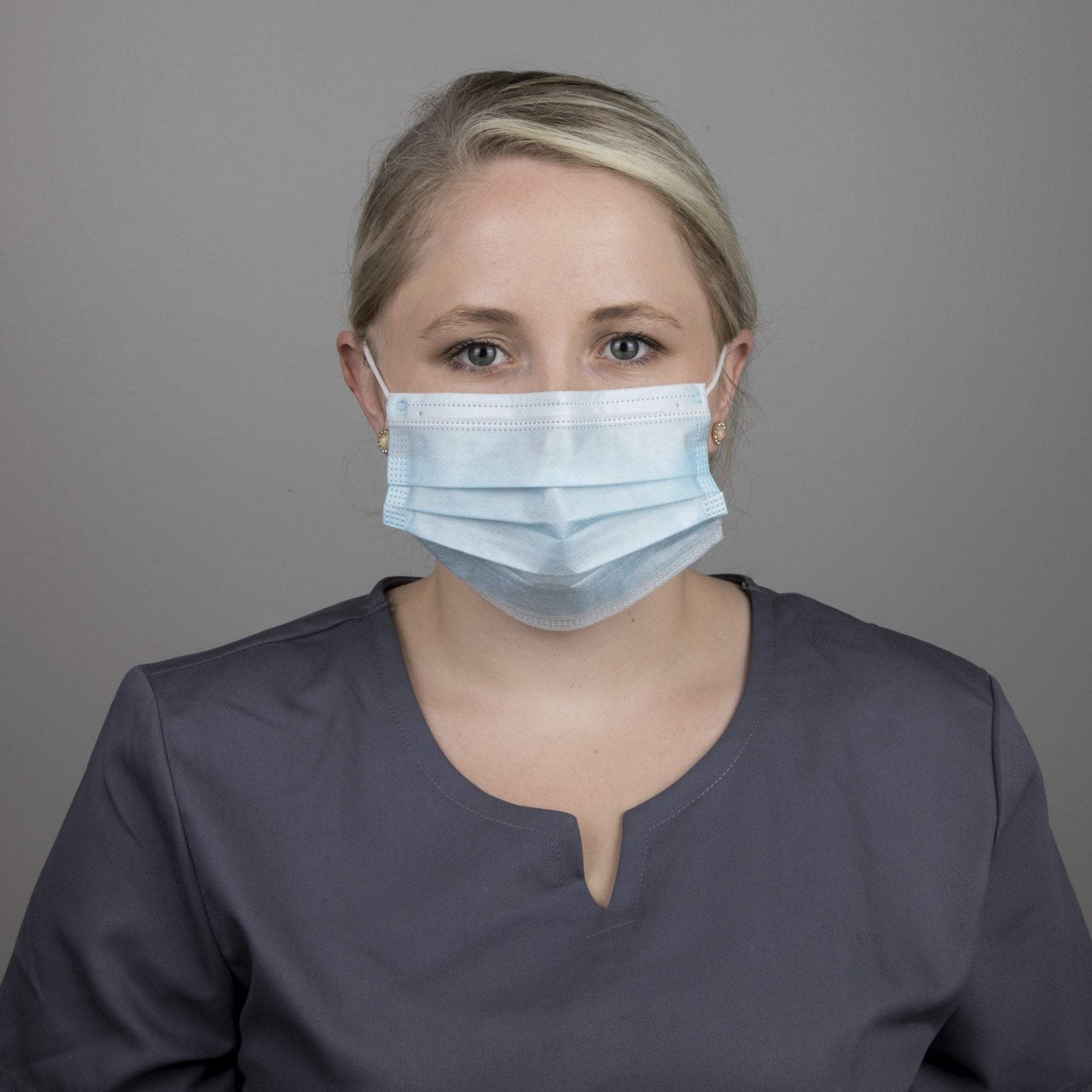 3-Ply Disposable Face Masks, Blue, 50 Count - Comfortable & Breathable for Daily Protection, Work, Travel & Public Safety