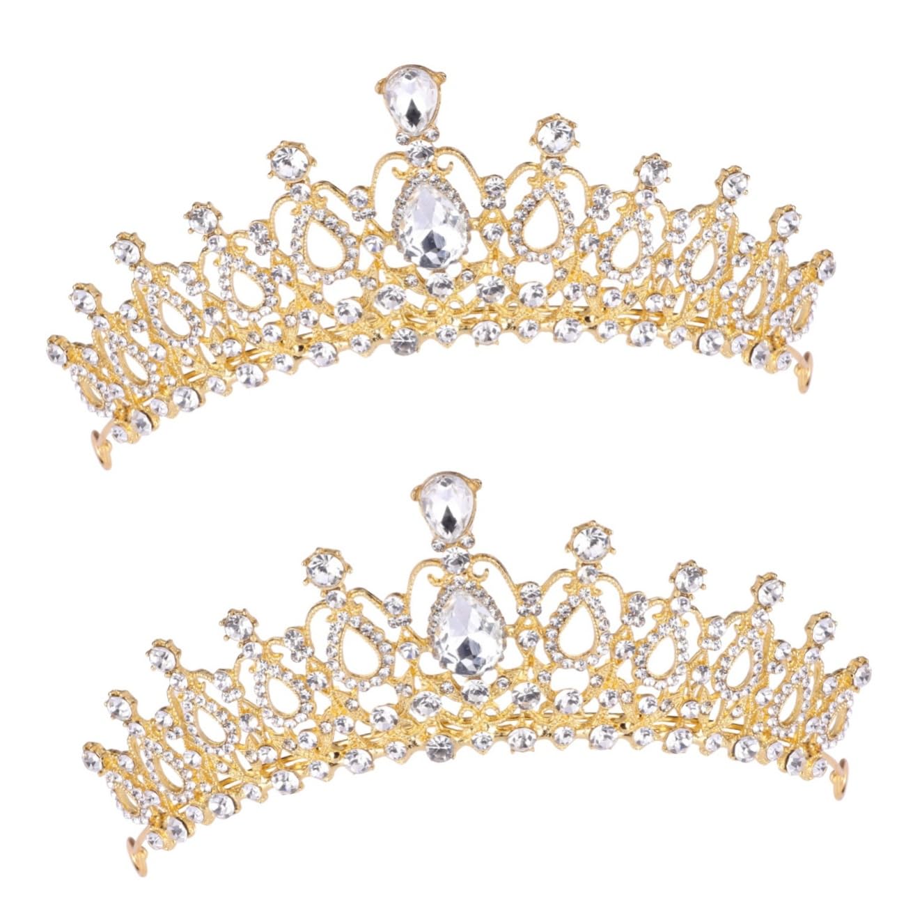 Vintage Baroque Bridal Tiara Headpiece for Women - 2 Pcs Wedding Hair Accessories Set, Retro Bride Headband for Wedding, Prom, Pageant & Special Occasions