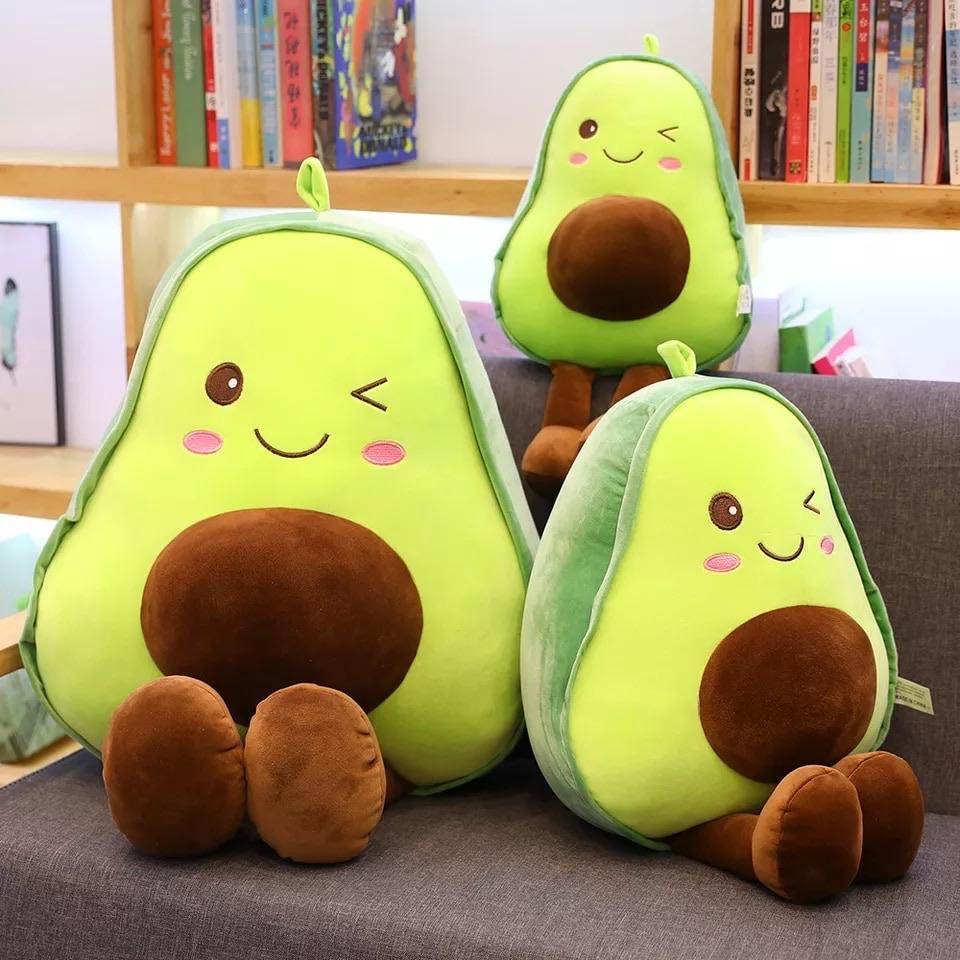 Cute Stuffed Winky Avocado Plush Toy - Soft & Huggable Kawaii Avocado Pillow for Kids, Teens & Adults | Perfect for Bedroom Decor, Gifts & Stress Relief