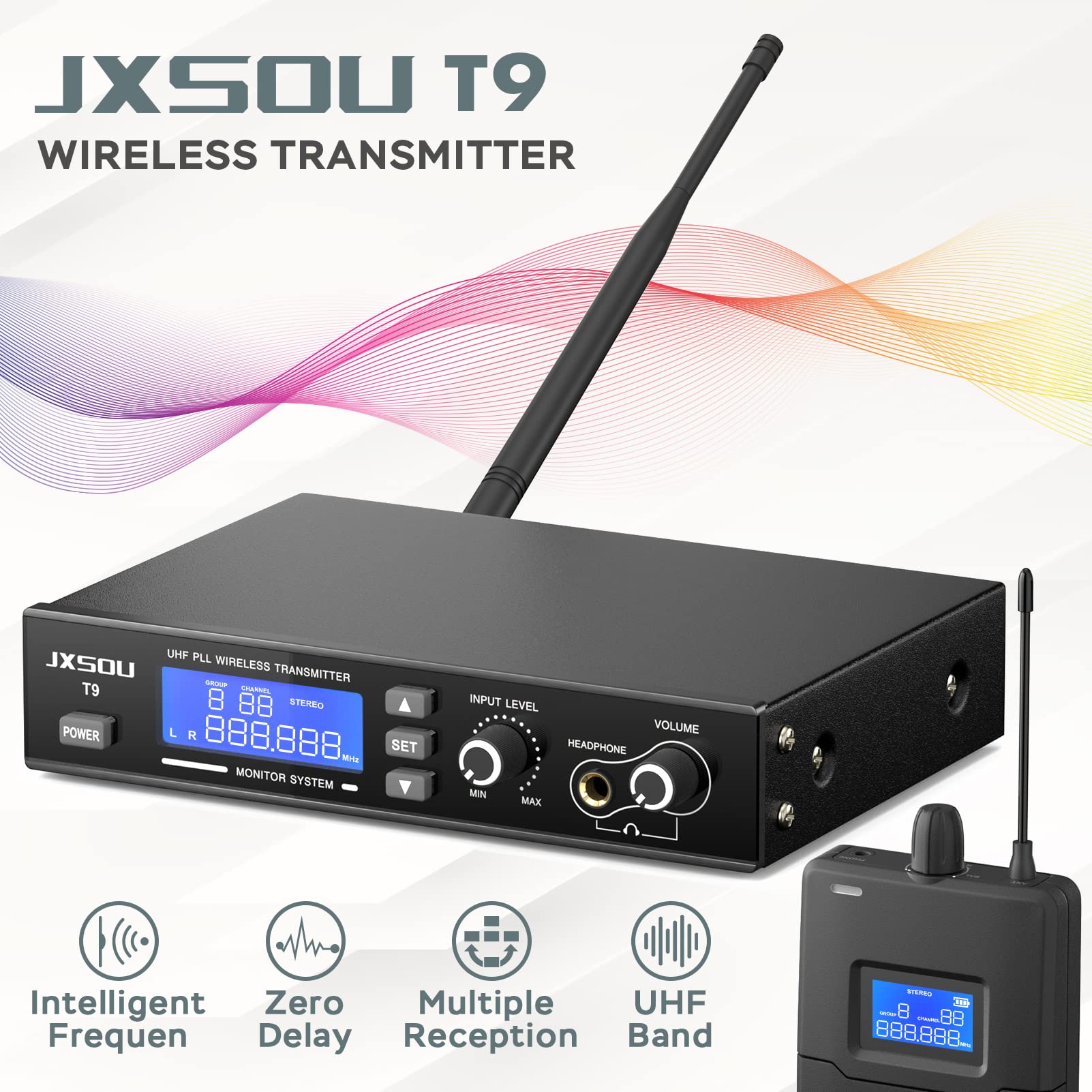 Wireless IEM System 550-580MHz with 2 Receivers for Live Performance