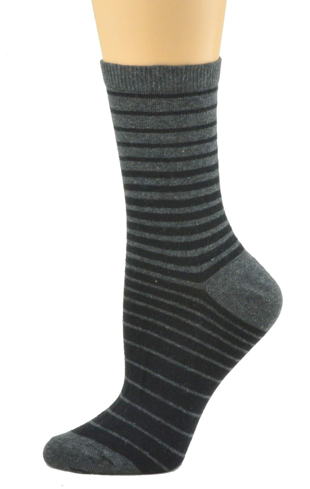 Women's Striped Cotton Socks - 1 Pair or 3 Pack | Lightweight Performance Socks for Indoor & Outdoor Activities | Gym, Running, Yoga, Casual Wear