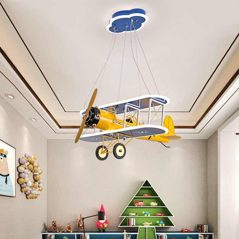 **Kids Airplane LED Pendant Light - Modern Nursery Ceiling Lighting for Baby Room & Boys Bedroom Decor**