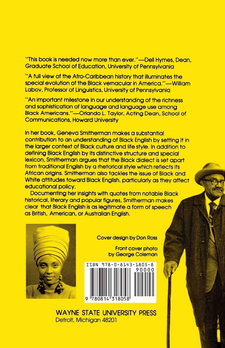 Talkin and Testifyin: The Language of Black America by Geneva Smitherman - African American Vernacular English Studies Book - Perfect for Linguistics Students & Cultural Researchers