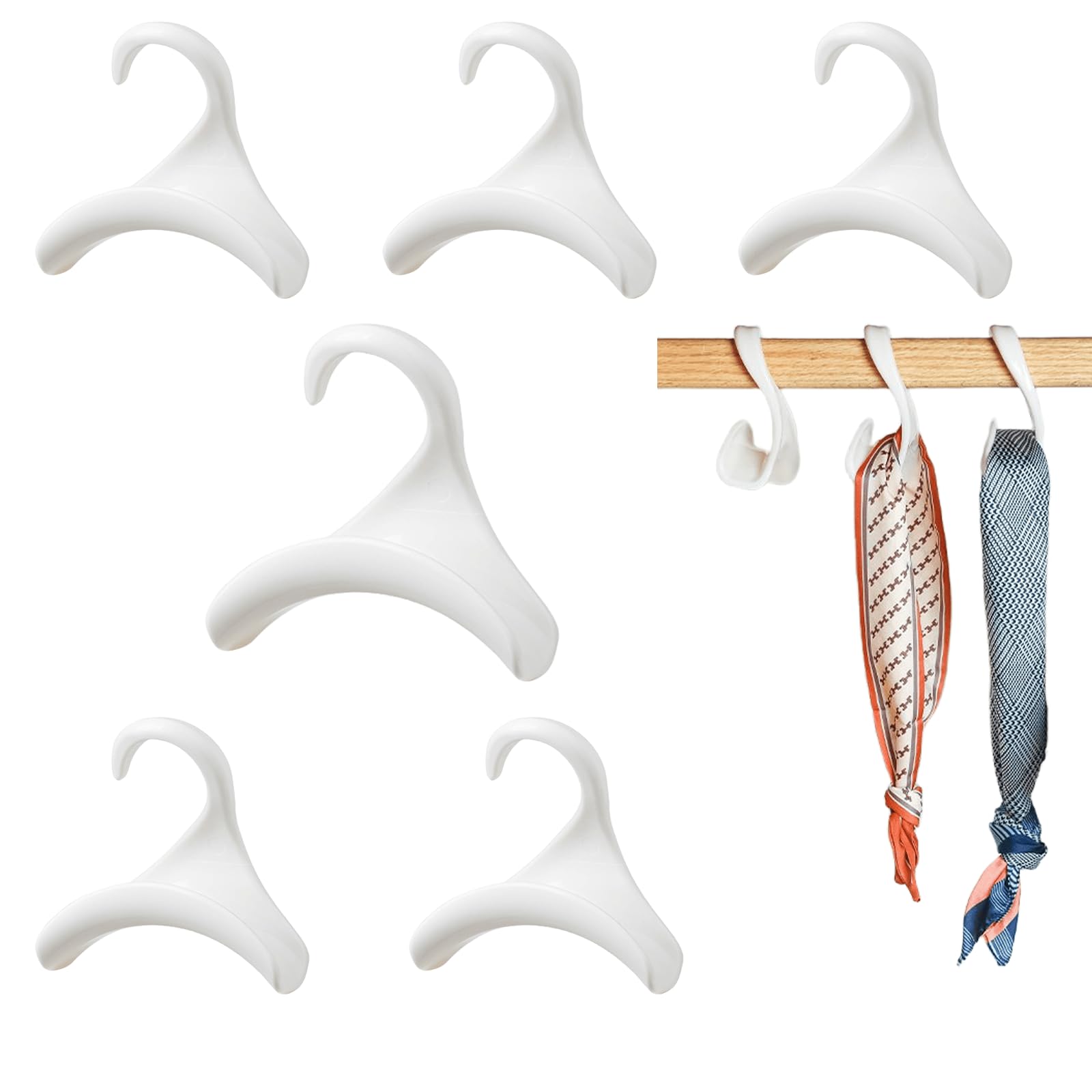 6-Piece Purse Hanger Set - Space Saving Closet Organizer for Handbags, Purses, Backpacks & Totes - Durable White Bag Hooks for Home, Office & Travel Storage