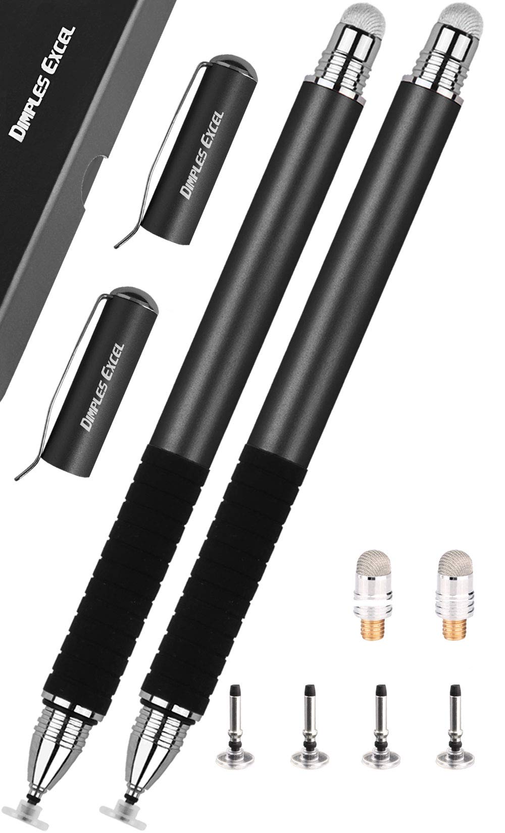 Dimples Excel Stylus Pen for iPad & All Touch Screens - Universal Tablet Stylus (Black+Black) - Perfect for Drawing, Note-Taking & Digital Signatures