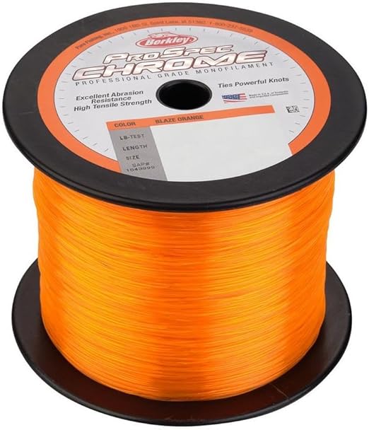 Berkley PSC5B60 80 Pro Spec Chrome Fishing Line - 60lb Test, 4750 Yards, Blaze Orange - Ideal for Saltwater & Freshwater Fishing, Trolling, and Big Game Angling