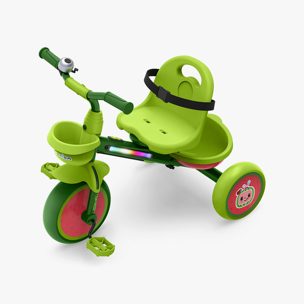 CoComelon Light Up Tricycle for Kids - Interactive Musical Ride-On Toy with LED Lights - Perfect for Indoor & Outdoor Play, Birthday Gifts, and Toddler Learning Activities