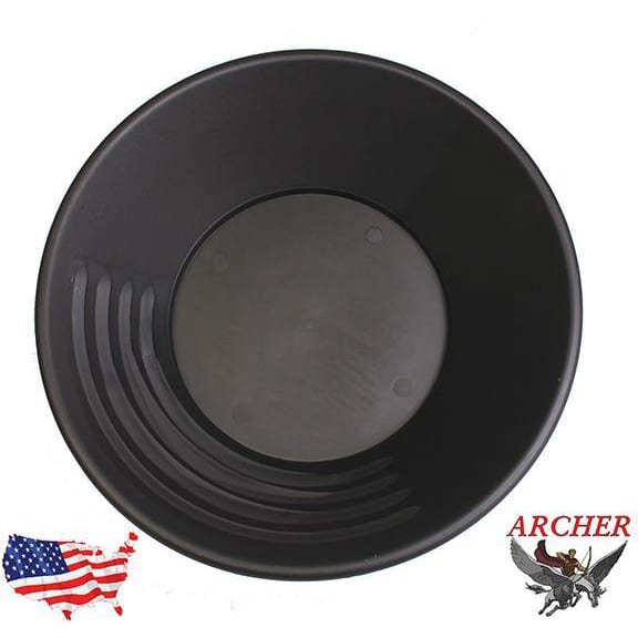 14 Inch Gold Pan for Prospecting - Heavy Duty Metal Gold Mining Pan with Deep Riffles - Perfect for Gold Panning, Sluicing & Outdoor Adventures