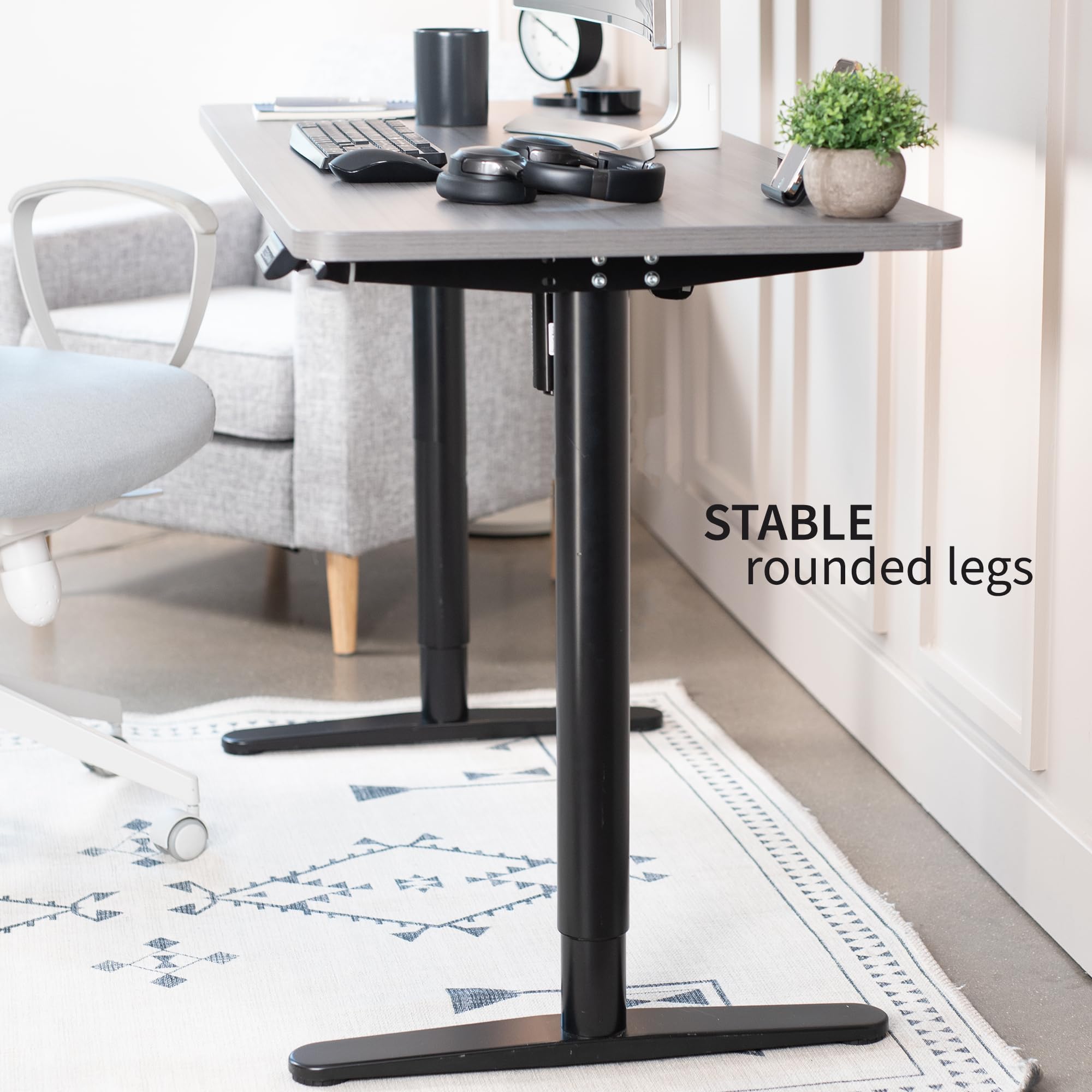 VIVO Electric Height Adjustable Standing Desk Frame - Single Motor, Fits 41 to 74 inch Table Tops, Memory Controller, Black (DESK-E151EB) | Perfect for Home Office, Gaming Setup & Workspace Ergonomics