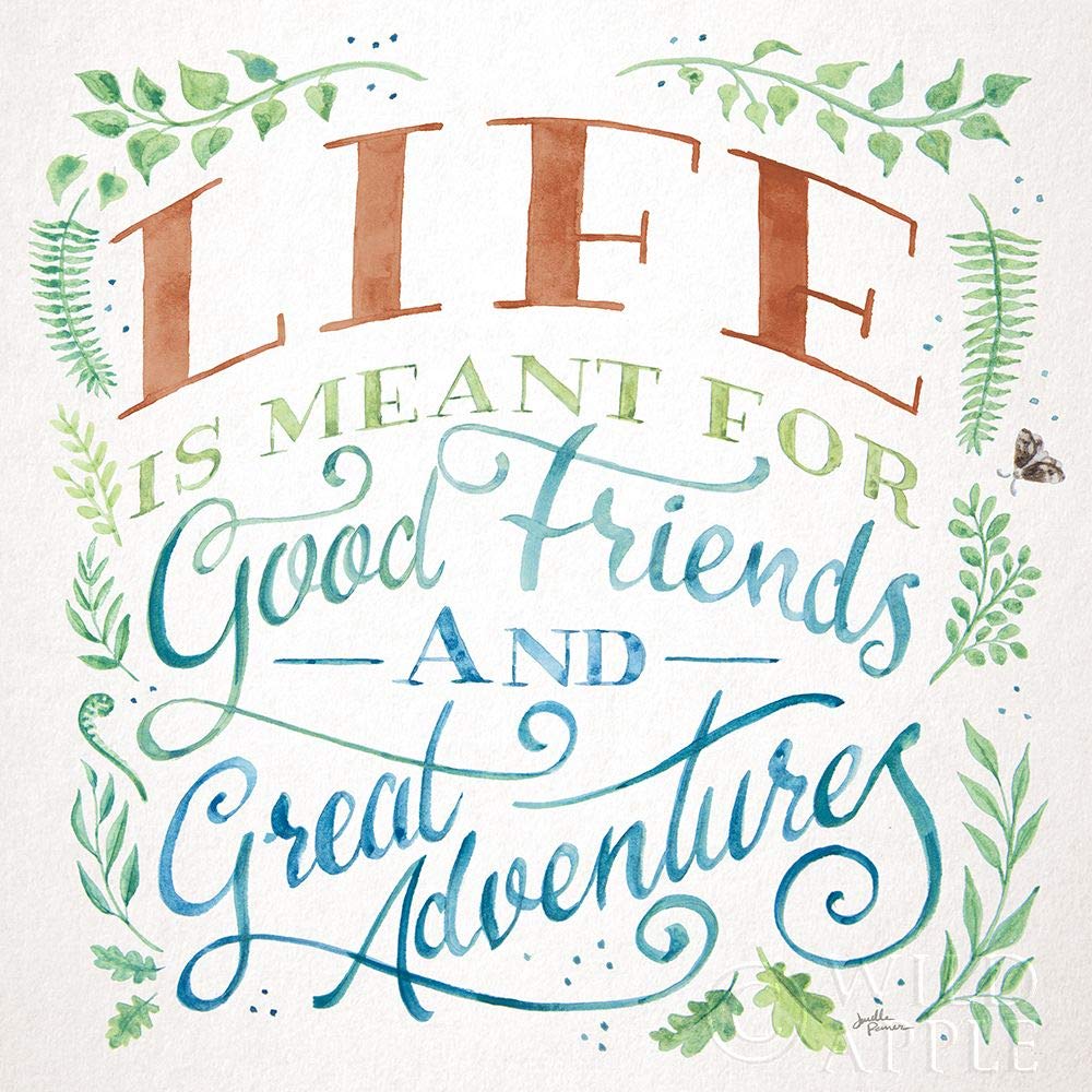 Good Friends and Adventures by Janelle Penner - 24x24 Inch Multicolor Wall Art Poster Print | Perfect for Home Decor, Living Room, Bedroom & Office | PDX59147LARGE