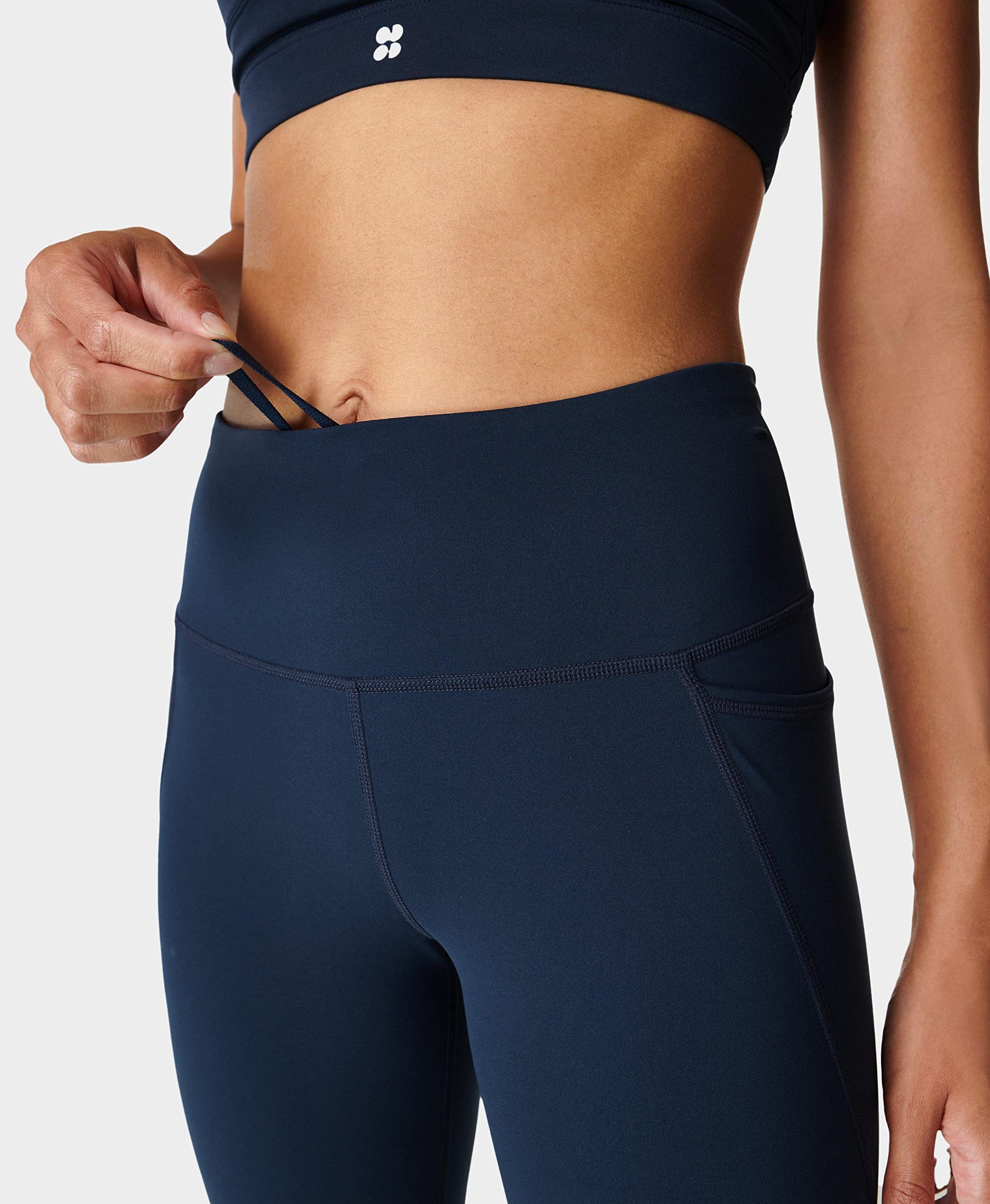 Sweaty Betty Women's Power 7/8 High-Waisted Workout Leggings - Navy Blue - Moisture-Wicking & Breathable Yoga Pants for Gym, Running & Fitness Training
