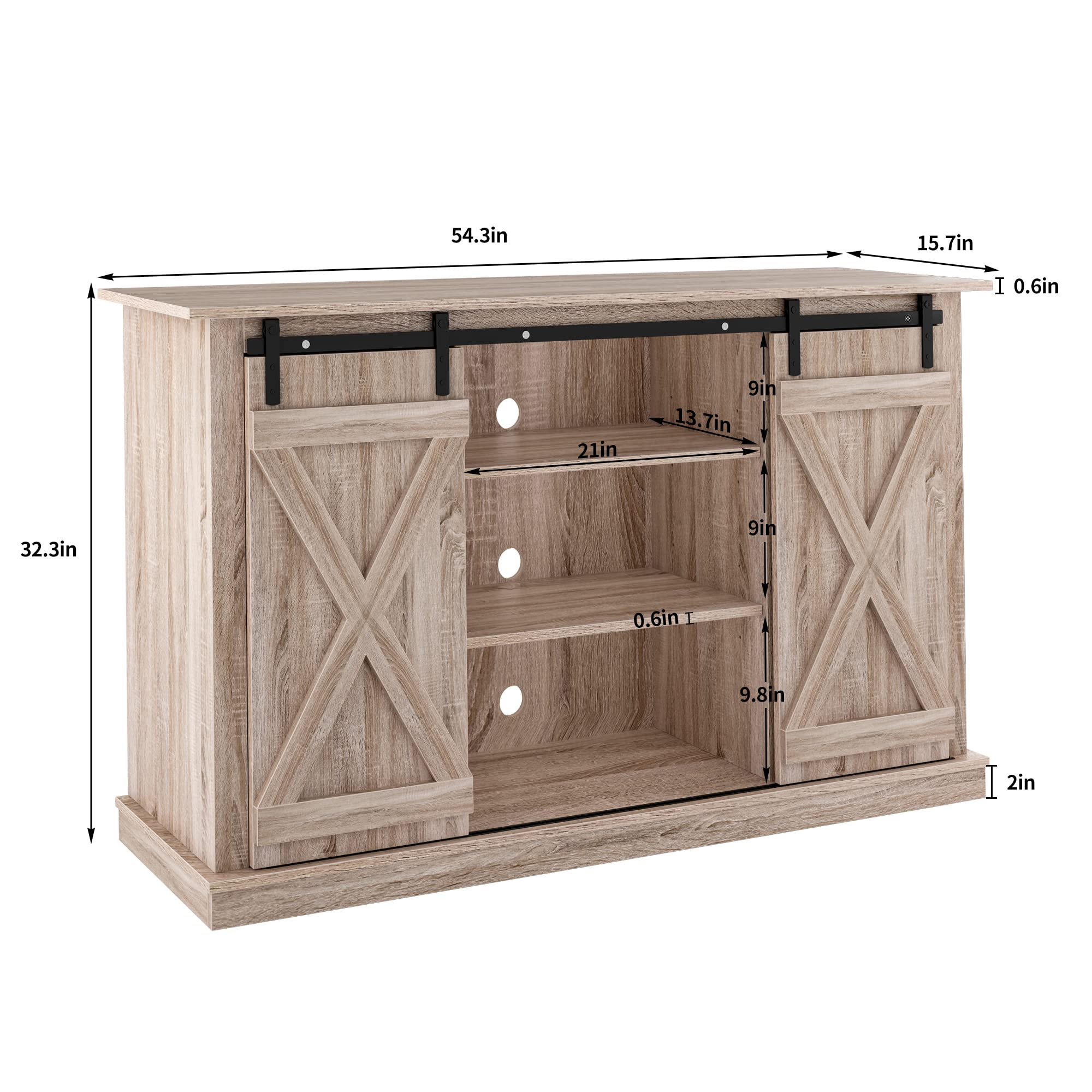 Soges Sideboard Buffet Cabinet with Sliding Barn Doors - Coffee Bar & Storage Cabinet with Adjustable Shelves for Living Room, Dining Room & Kitchen - Perfect for Home Organization & Entertaining Guests