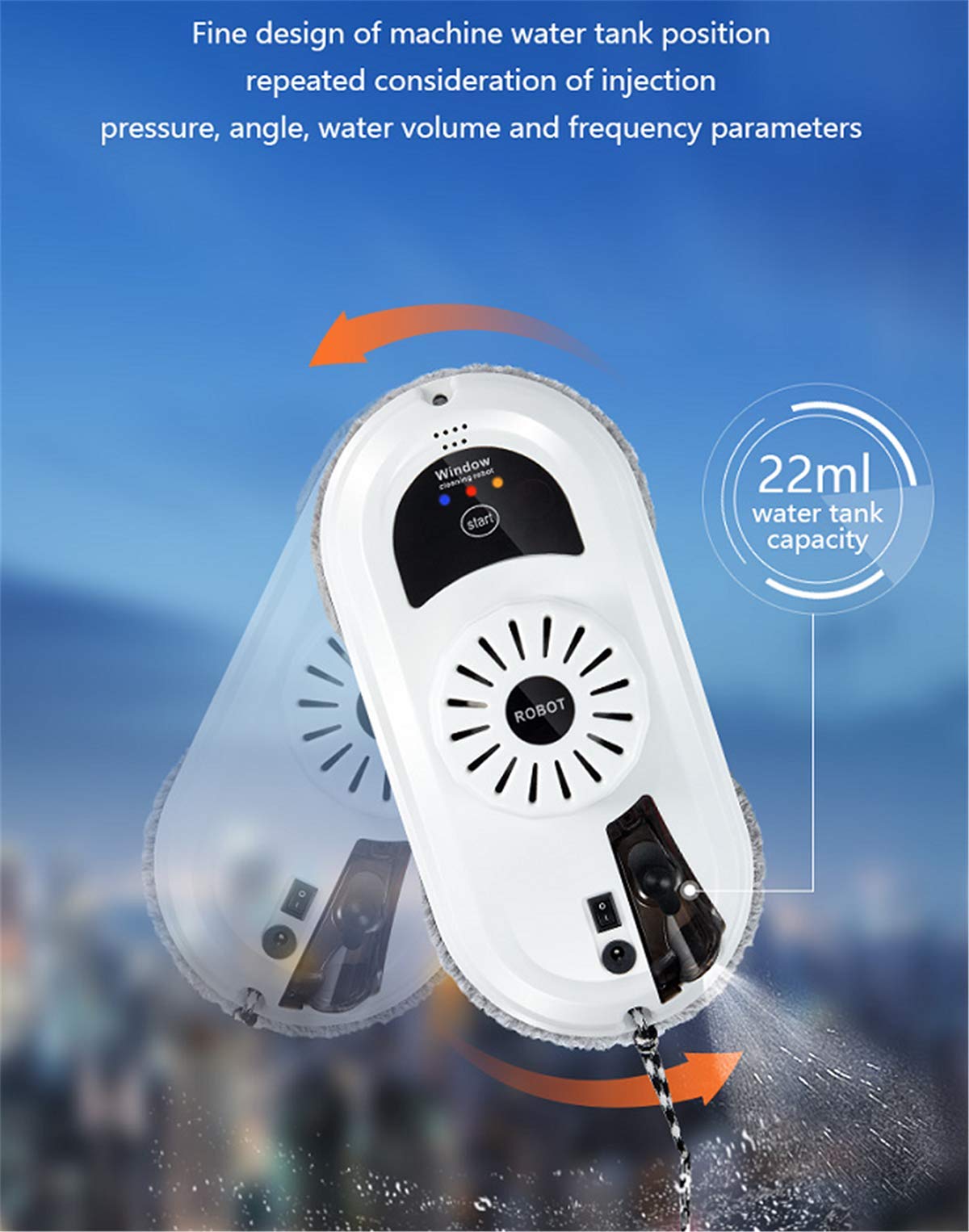 Smart Robotic Window Cleaner with Remote Control - Automatic Glass Cleaning Robot for High Windows & Ceiling - Perfect for Home, Office & Skyscraper Window Maintenance