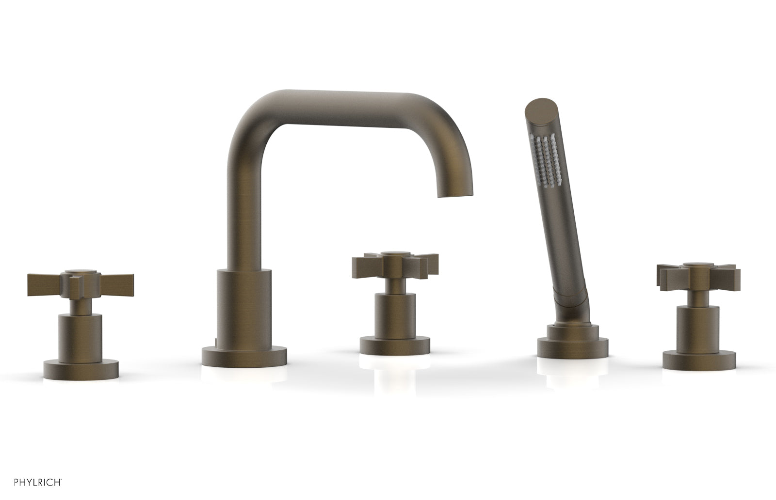 Premium Deck Tub Set with Hand Shower - Blade Cross Handles D2139D1 | Outdoor Bathing Solution for Patio, Garden & Poolside Relaxation