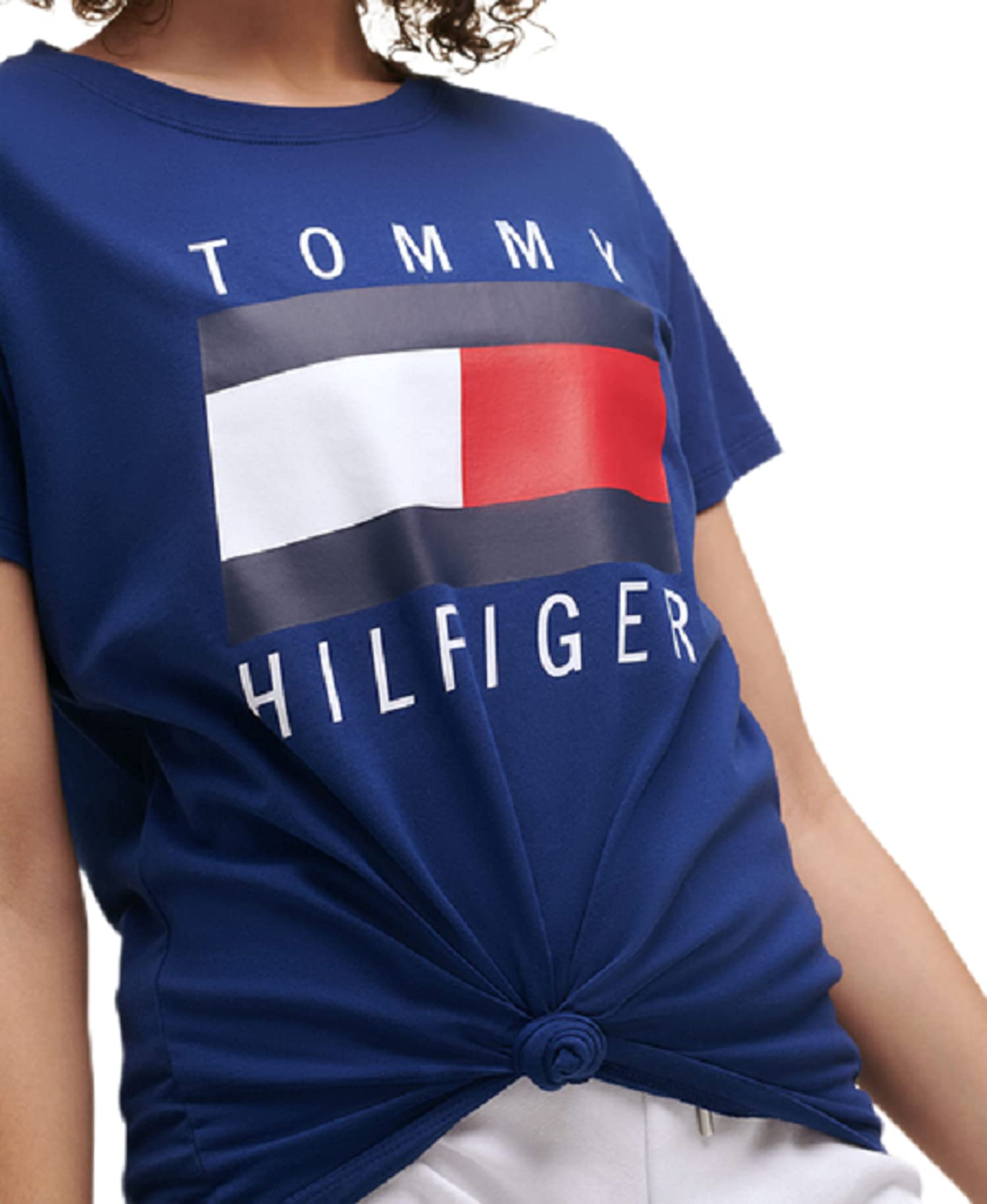 Tommy Hilfiger Women's Performance Cotton T-Shirt - Lightweight Graphic Tee for Casual Wear, Workout & Everyday Outfits