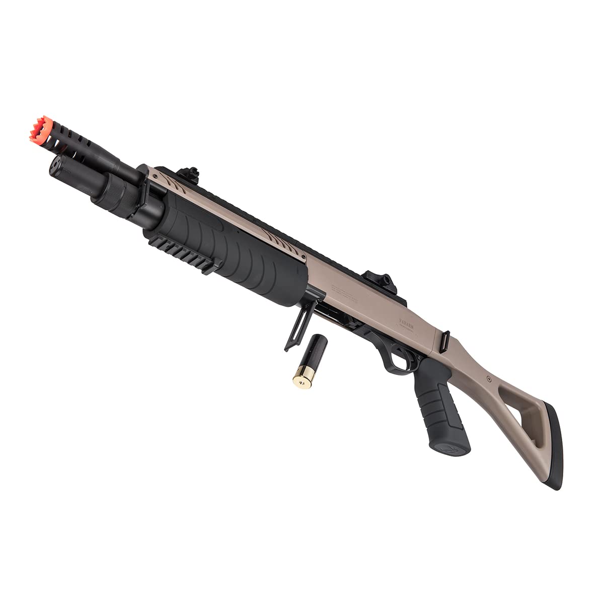 High FPS Tri-Shot 11'' Airsoft Shotgun | Pump Action BO Manufacture FABARM STF with Fixed Stock | Includes 2 Shells | Perfect for Tactical Training, Airsoft Battles & Outdoor Shooting Games