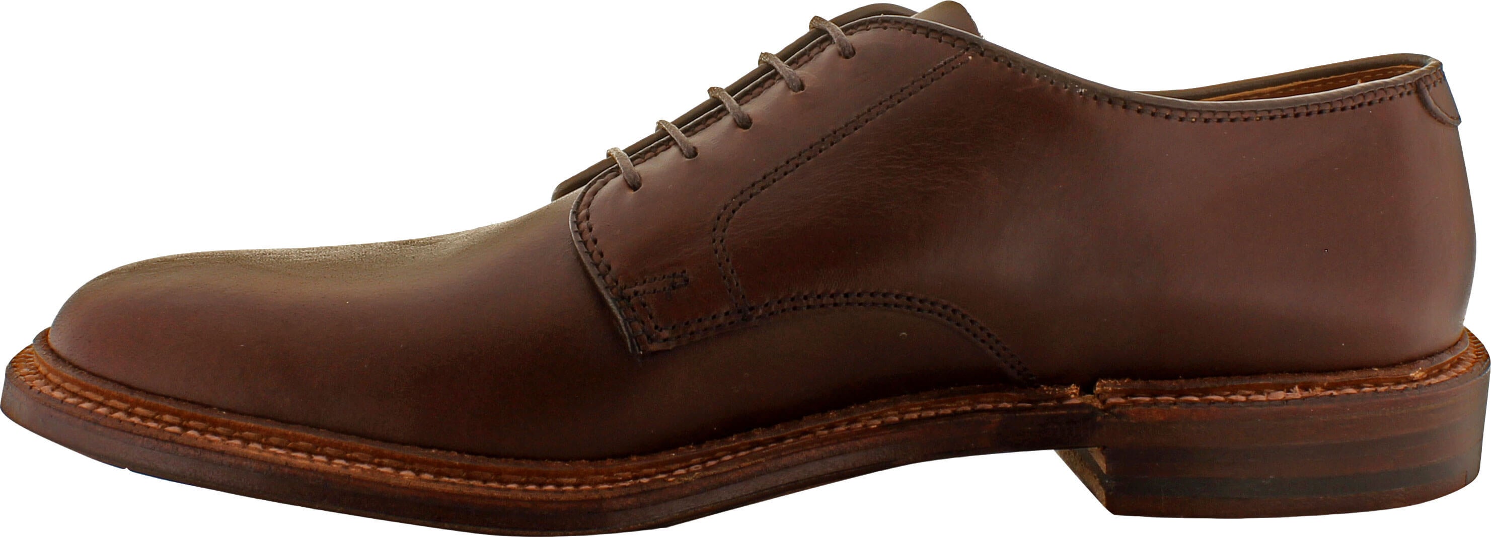 Alden Brown Plain Toe Blucher Dress Shoe for Men - Classic Business & Formal Wear - Comfortable Leather Oxford Shoes for Office, Weddings & Special Occasions