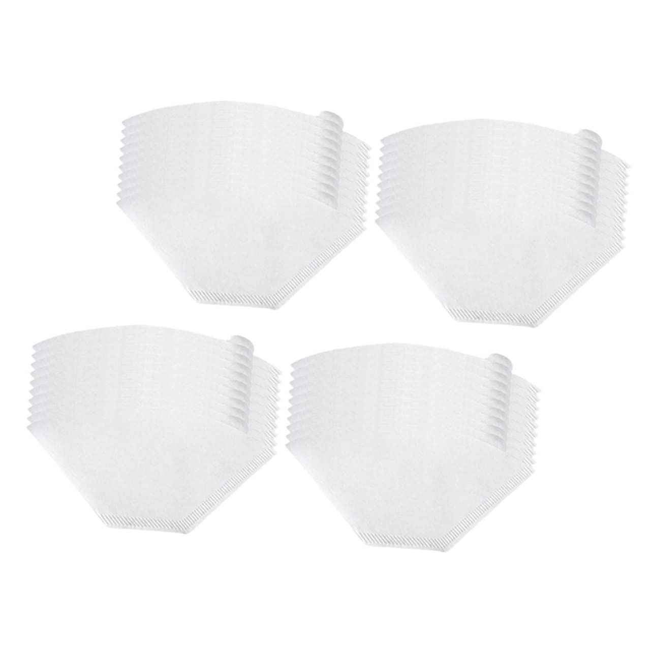 Mikinona 200Pcs Unbleached White Coffee Filter Paper - Cone Dripper for Espresso & Pour Over Brewing - Disposable 4-Size Coffee Pod Filters for Home, Office & Cafe Use