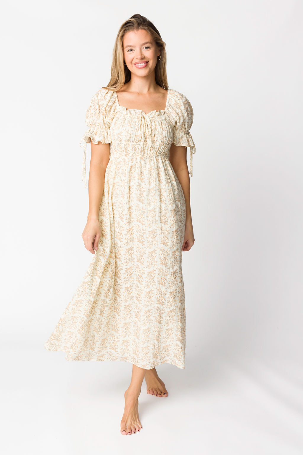 Savanna Steppe 100% Cotton Maternity Dress in Taupe - Bump Friendly & Inclusive Sizing (S-3XL) | Perfect for Pregnancy, Nursing, and Everyday Comfort
